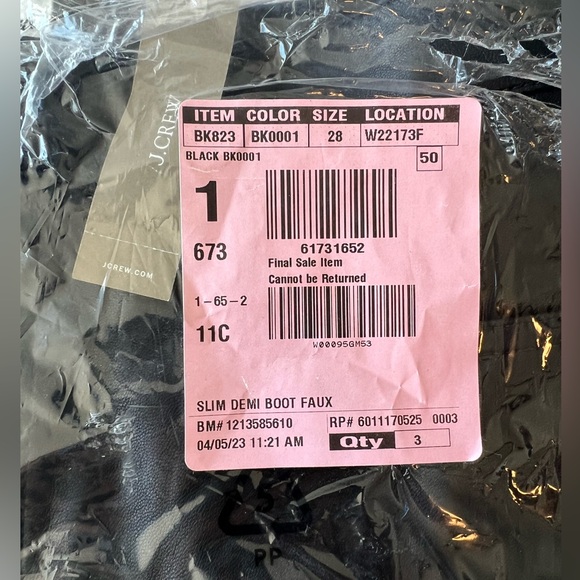 NWT J. Crew High-rise slim demi-boot pant in faux leather - Picture 6 of 6